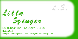 lilla szinger business card